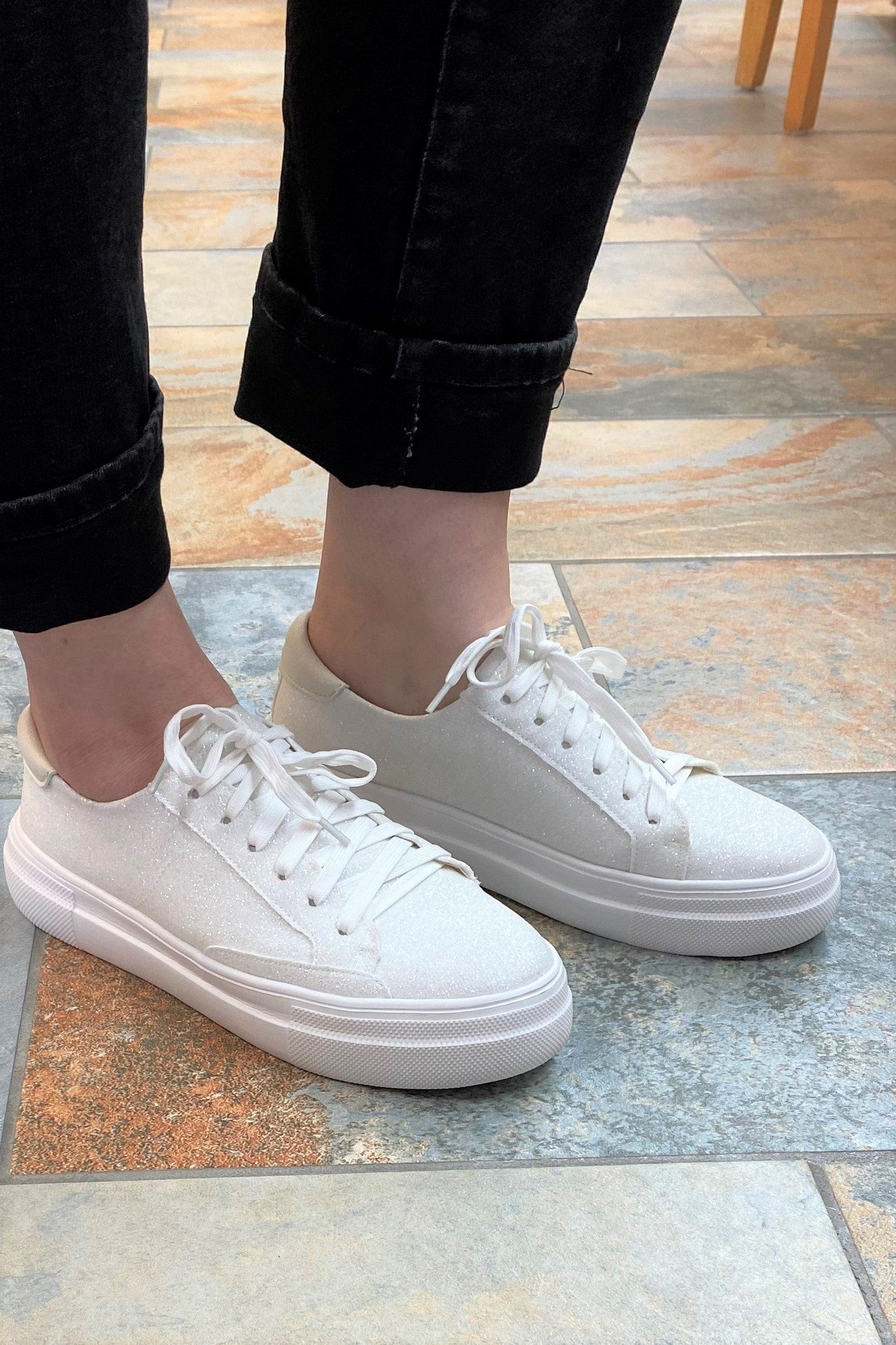 Corkys Womens Glaring Platform Sneakers White 10 Casual
