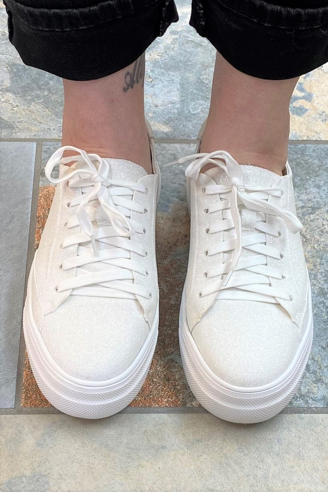 Sneakers Corkys Glaring Sneaker in White Glitter Corkys Footwear