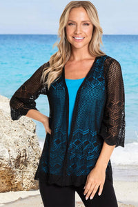 Clothing Multiples Crochet Cardigan in Black Small / BLACK Multiples Clothing Co.