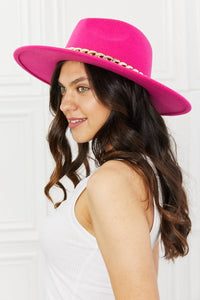 hat Fame Keep Your Promise Fedora Hat in Pink Hot Pink / One Size Trendsi