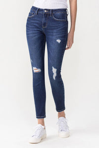 Jeans Lovervet Women's Chelsea Midrise Crop Skinny Jeans Dark / 24 Trendsi