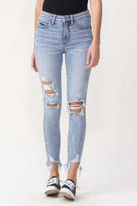 Jeans Lovervet Women's Lauren Distressed High Rise Skinny Jeans Light / 27 Trendsi
