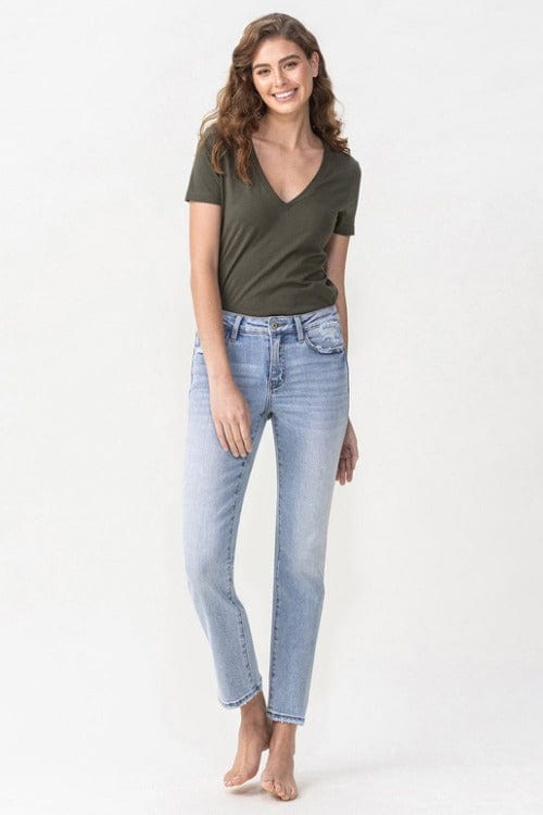 Jeans Lovervet Women's Andrea Midrise Crop Straight Jeans Trendsi