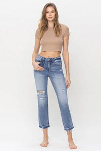 Jeans Lovervet Women's Lena High Rise Crop Straight Jeans Trendsi