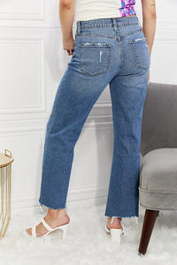 Kancan Full Size Melanie Crop Wide Leg Jeans Trendsi