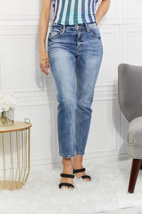 Kancan Full Size Amara High Rise Slim Straight Jeans Medium / 0 Trendsi