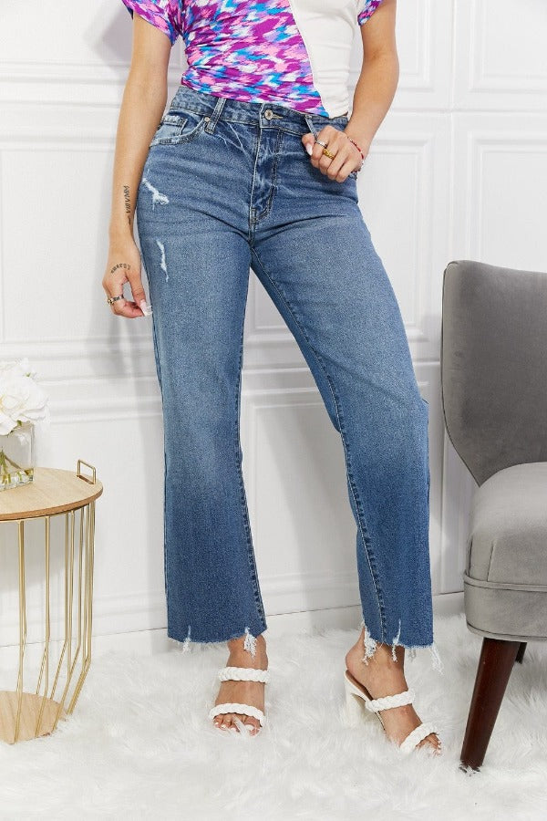 Kancan Full Size Melanie Crop Wide Leg Jeans Medium / 0 Trendsi